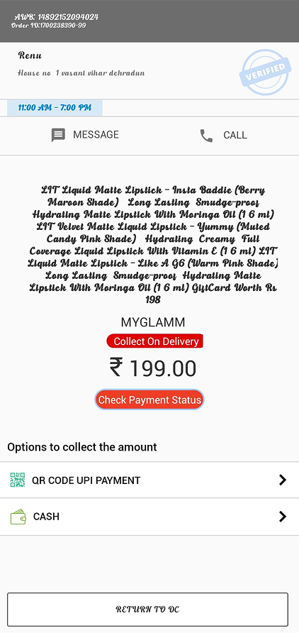 Payment before