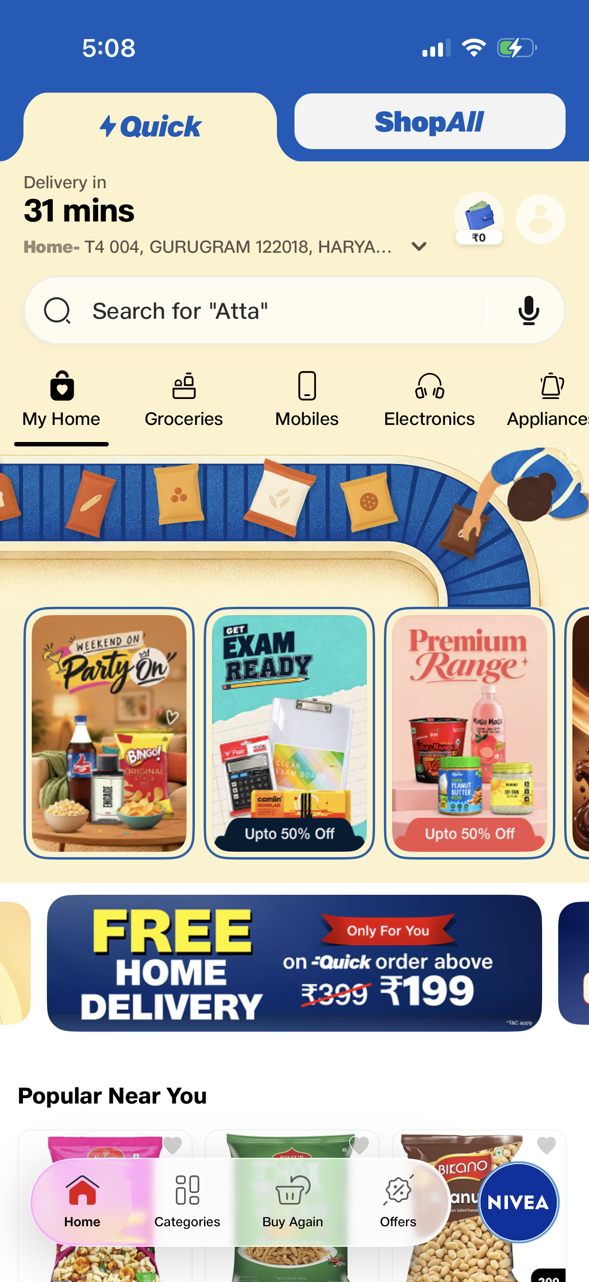 Homepage after