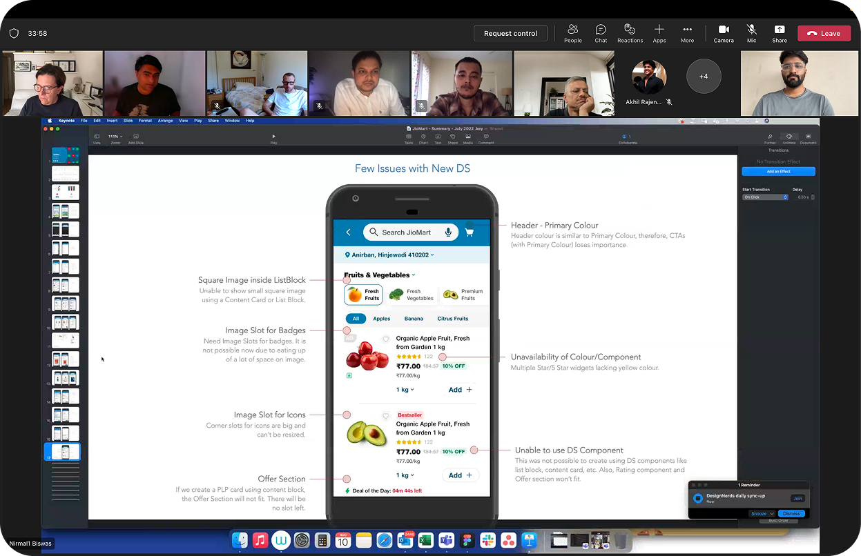 Presentation with stakeholders