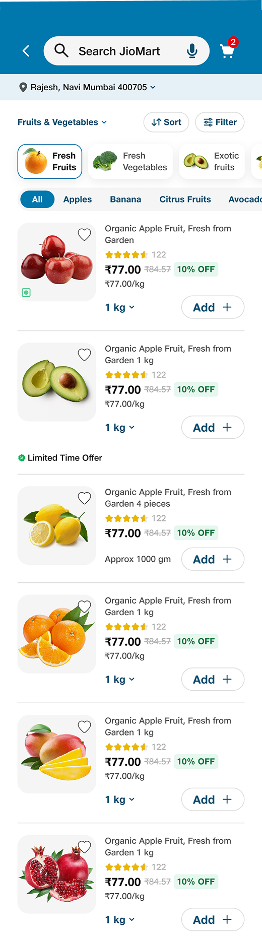 Product listing
