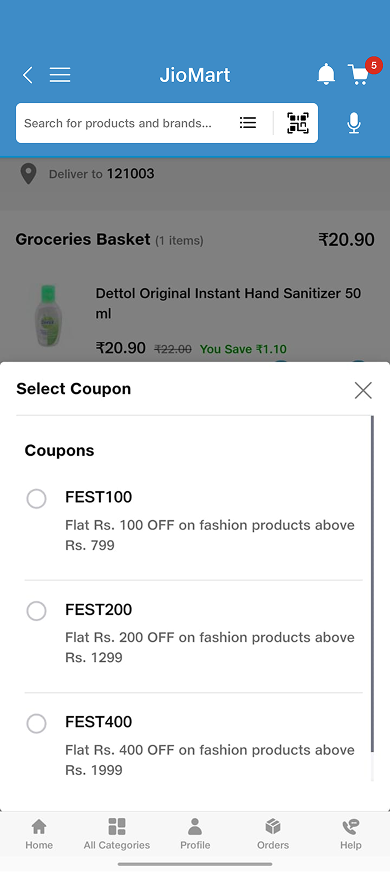 Coupon store before