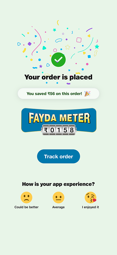 Order success after