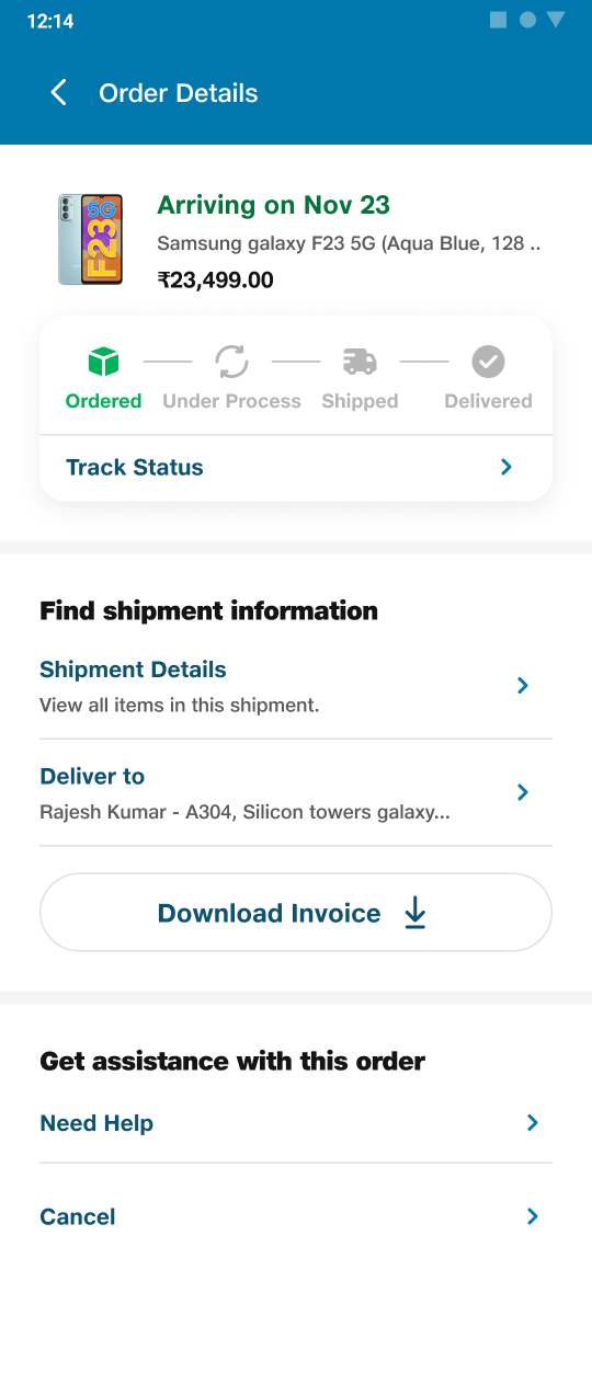 Order tracking